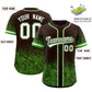 Custom Brown Green Floral Print Pattern Full Button Gradient Fashion Baseball Jersey Limited