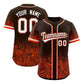 Custom Brown Orange Floral Print Pattern Full Button Gradient Fashion Baseball Jersey