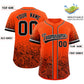Custom Orange Black Floral Print Pattern Full Button Gradient Fashion Baseball Jersey Limited