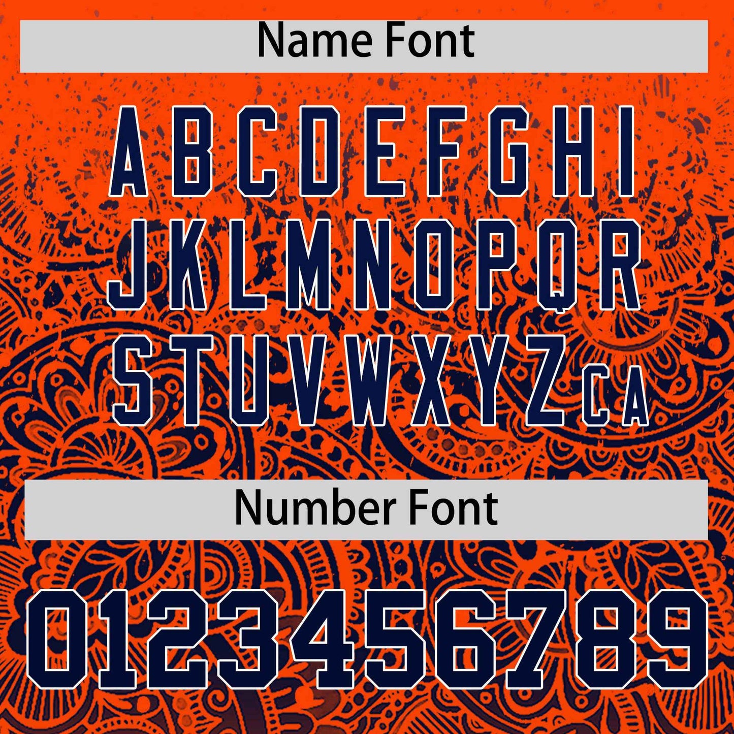 Custom Orange Navy Floral Print Pattern Full Button Gradient Fashion Baseball Jersey Limited