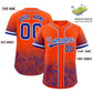 Custom Orange Royal Floral Print Pattern Full Button Gradient Fashion Baseball Jersey Limited