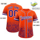 Custom Orange Purple Floral Print Pattern Full Button Gradient Fashion Baseball Jersey Limited