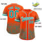 Custom Orange Aqua Floral Print Pattern Full Button Gradient Fashion Baseball Jersey Limited