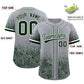 Custom Gray Green Floral Print Pattern Full Button Gradient Fashion Baseball Jersey Limited