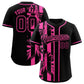 Custom Black Pink Split Fashion Coconut Tree Design Authentic Baseball Jersey
