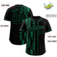 Custom Black Kelly Green Split Fashion Coconut Tree Design Authentic Baseball Jersey Limited