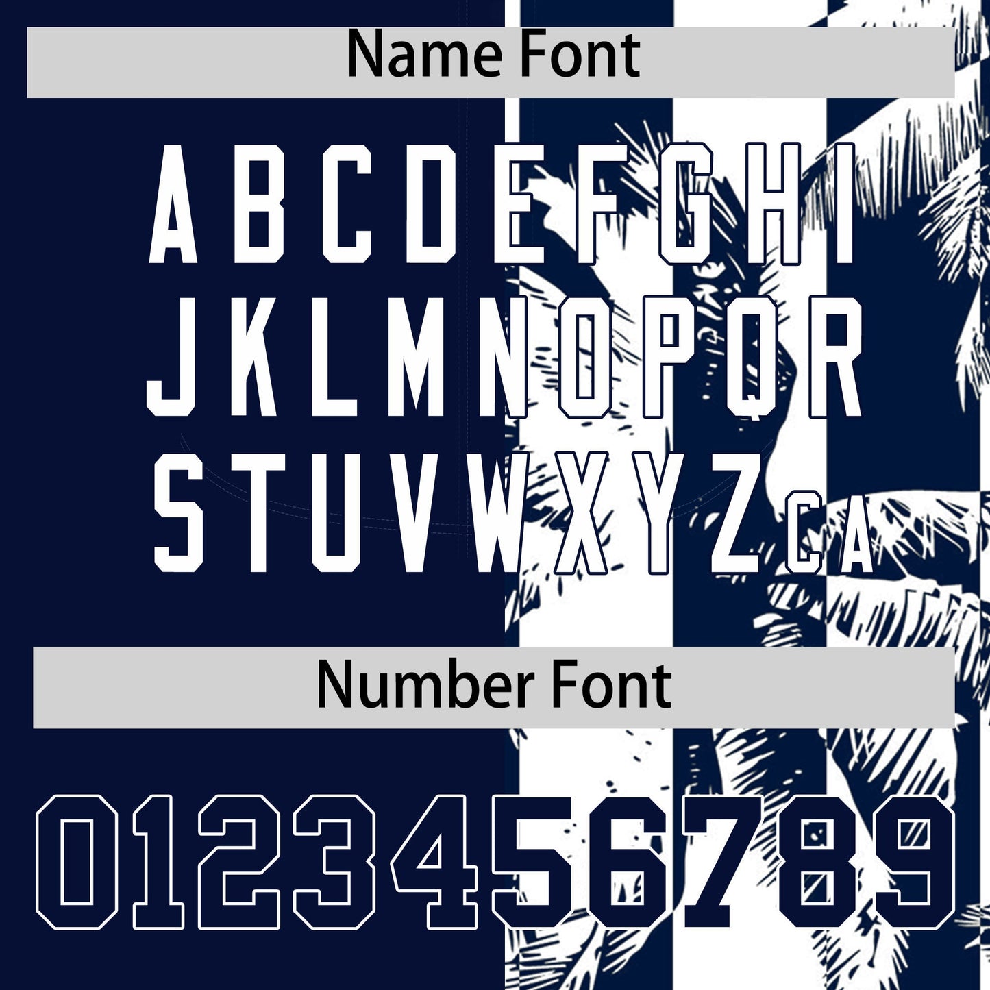 Custom Navy White Split Fashion Coconut Tree Design Authentic Baseball Jersey Limited