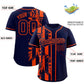 Custom Navy Orange Split Fashion Coconut Tree Design Authentic Baseball Jersey Limited