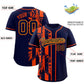 Custom Navy Orange Split Fashion Coconut Tree Design Authentic Baseball Jersey Limited