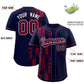 Custom Navy Crimson Split Fashion Coconut Tree Design Authentic Baseball Jersey Limited