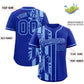 Custom Royal Powder Blue Split Fashion Coconut Tree Design Authentic Baseball Jersey Limited