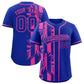 Custom Royal Pink Split Fashion Coconut Tree Design Authentic Baseball Jersey