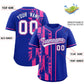 Custom Royal Pink Split Fashion Coconut Tree Design Authentic Baseball Jersey Limited