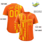 Custom Orange Yellow Split Fashion Coconut Tree Design Authentic Baseball Jersey Limited