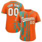 Custom Orange Aqua Split Fashion Coconut Tree Design Authentic Baseball Jersey