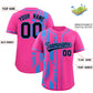 Custom Pink Powder Blue Split Fashion Coconut Tree Design Authentic Baseball Jersey Limited