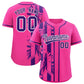 Custom Pink Purple Split Fashion Coconut Tree Design Authentic Baseball Jersey