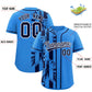 Custom Powder Blue Navy Split Fashion Coconut Tree Design Authentic Baseball Jersey Limited