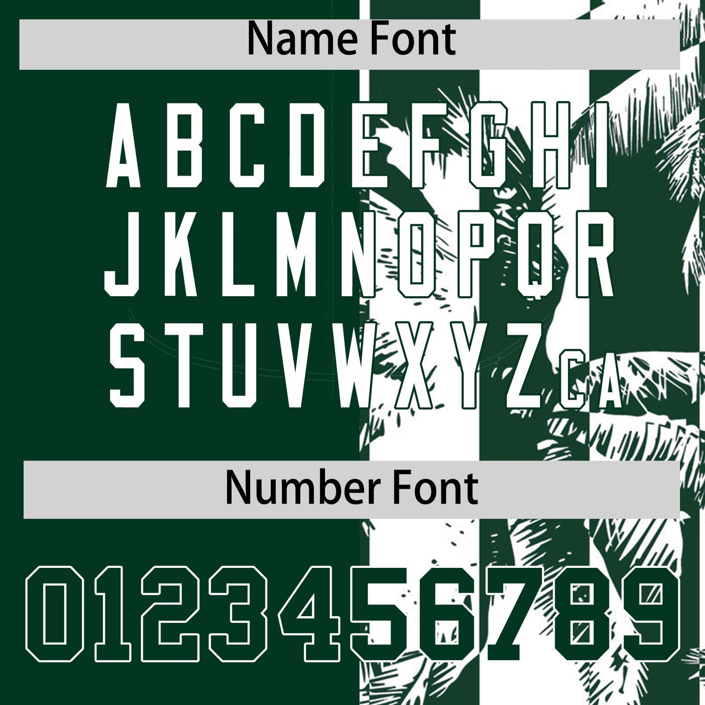 Custom Green White Split Fashion Coconut Tree Design Authentic Baseball Jersey Limited