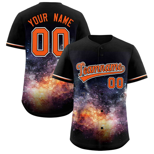 Custom Black Personalized Starburst Pattern Authentic Baseball Jersey