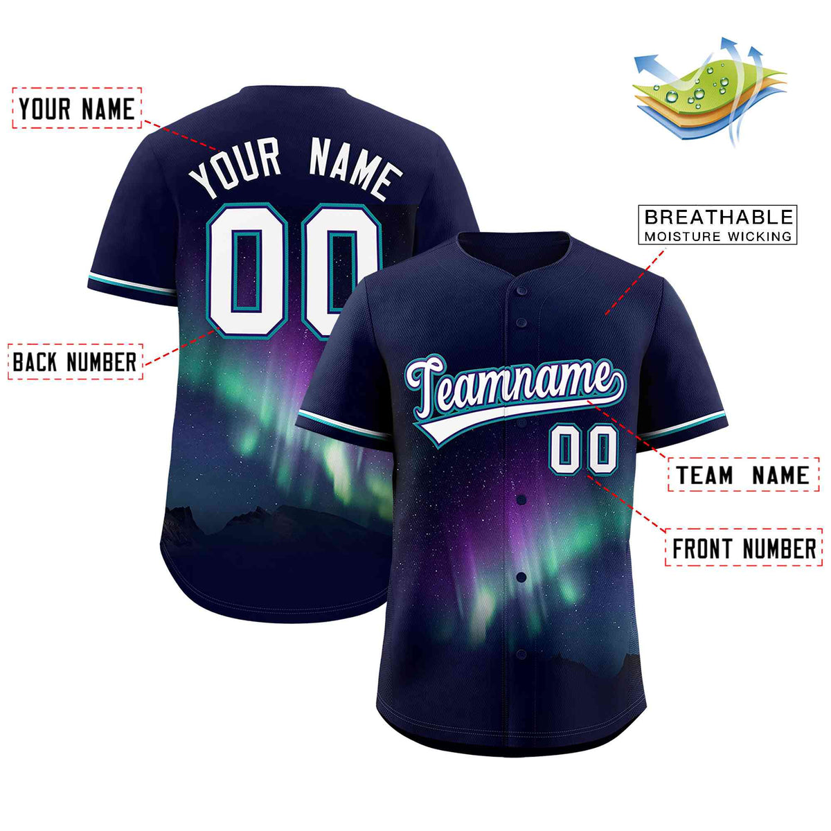 Custom Navy Personalized Starburst Pattern Authentic Baseball Jersey Limited