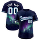 Custom Navy Personalized Starburst Pattern Authentic Baseball Jersey
