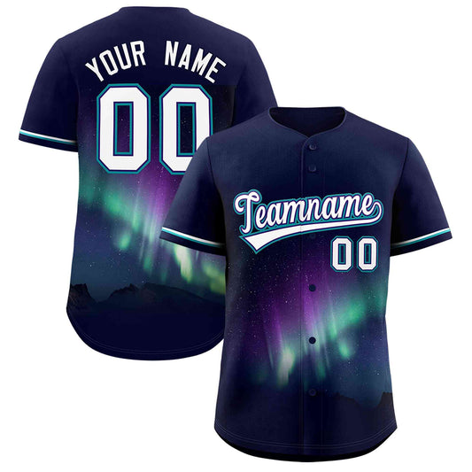 Custom Navy Personalized Starburst Pattern Authentic Baseball Jersey