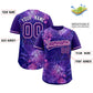 Custom Purple Personalized Starburst Pattern Authentic Baseball Jersey Limited