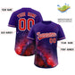 Custom Purple Personalized Starburst Pattern Authentic Baseball Jersey Limited