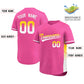 Custom Pink Gold-White Personalized Gradient Font And Side Design Authentic Baseball Jersey Limited