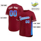 Custom Crimson Royal-Powder Blue Personalized Gradient Font And Side Design Authentic Baseball Jersey Limited