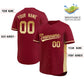 Custom Crimson Old Gold-Khaki Personalized Gradient Font And Side Design Authentic Baseball Jersey Limited