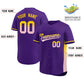 Custom Purple Gold-Lt Pink Personalized Gradient Font And Side Design Authentic Baseball Jersey Limited