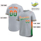 Custom Light Gray Orange-Kelly Green Personalized Gradient Font And Side Design Authentic Baseball Jersey Limited