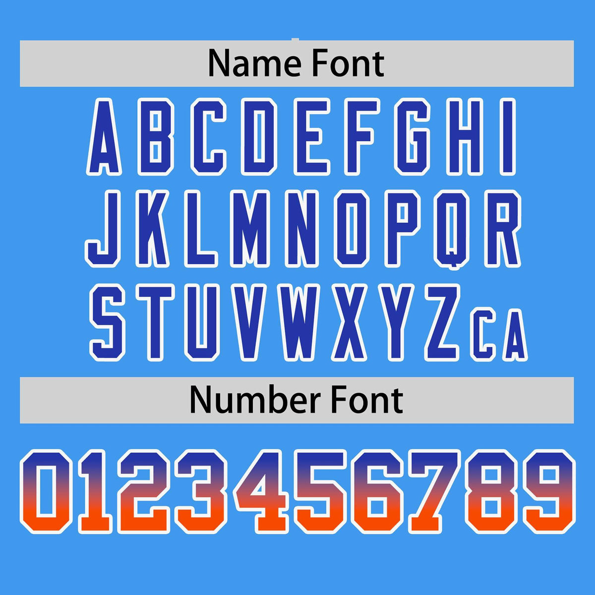 Custom Powder Blue Royal-Orange Personalized Gradient Font And Side Design Authentic Baseball Jersey Limited