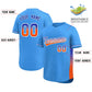 Custom Powder Blue Royal-Orange Personalized Gradient Font And Side Design Authentic Baseball Jersey Limited