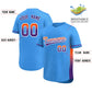 Custom Powder Blue Orange-Purple Personalized Gradient Font And Side Design Authentic Baseball Jersey Limited