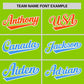 Custom Neon Green Orange-Powder Blue Personalized Gradient Font And Side Design Authentic Baseball Jersey Limited