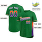 Custom Kelly Green Orange-Purple Personalized Gradient Font And Side Design Authentic Baseball Jersey Limited