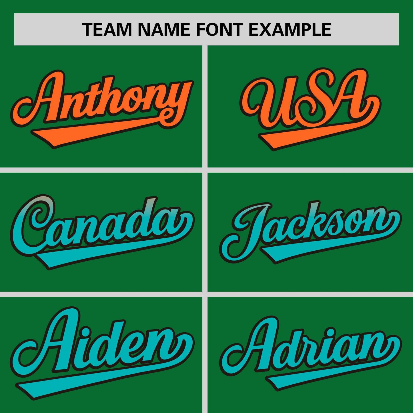 Custom Kelly Green Orange-Aqua Personalized Gradient Font And Side Design Authentic Baseball Jersey Limited