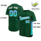 Custom Green Powder Blue-Aqua Personalized Gradient Font And Side Design Authentic Baseball Jersey Limited
