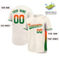 Custom Cream Orange-Kelly Green Personalized Gradient Font And Side Design Authentic Baseball Jersey Limited