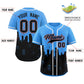 Custom Powder Blue Black Personalized Miami City Nightscape Authentic Baseball Jersey Limited