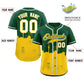 Custom Green Gold Personalized Oakland City Nightscape Authentic Baseball Jersey Limited