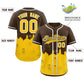 Custom Light Brown Yellow Personalized San Diego City Nightscape Authentic Baseball Jersey Limited