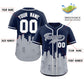 Custom Navy Gray Personalized Tampa City Nightscape Authentic Baseball Jersey Limited