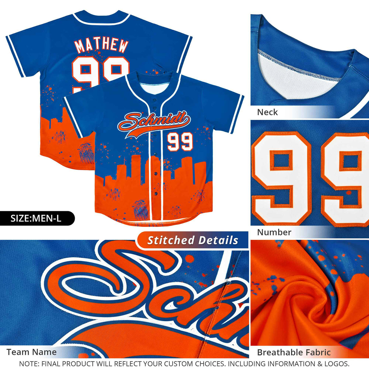 Custom Navy Gray Personalized Tampa City Nightscape Authentic Baseball Jersey Limited