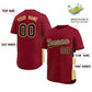 Custom Crimson Black-Khaki Personalized Side Two-Tone Design Authentic Baseball Jersey Limited