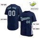 Custom Navy Gray-Aqua Personalized Side Two-Tone Design Authentic Baseball Jersey Limited