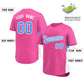 Custom Pink Powder Blue-White Personalized Side Two-Tone Design Authentic Baseball Jersey Limited